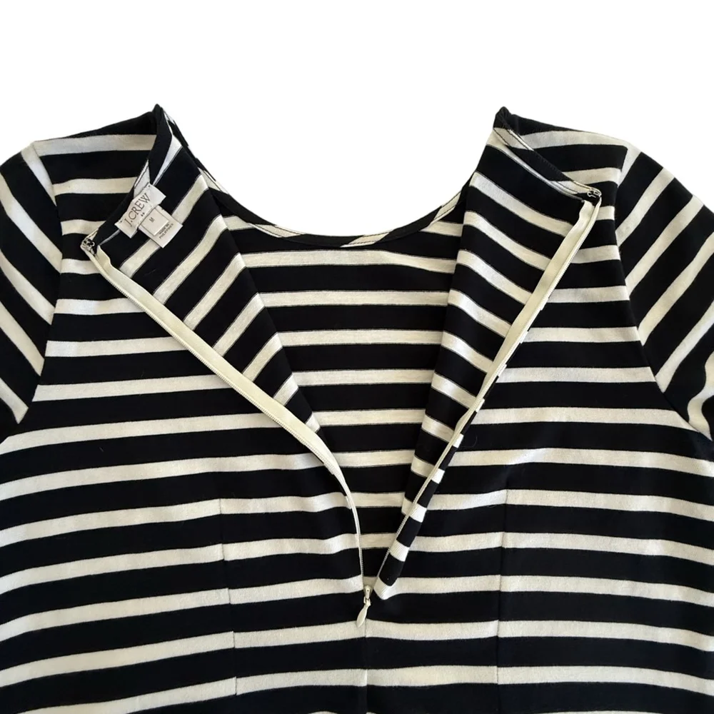 Women's J.Crew Ruffle Sleeve Striped Dress Size M - Picture 8 of 10